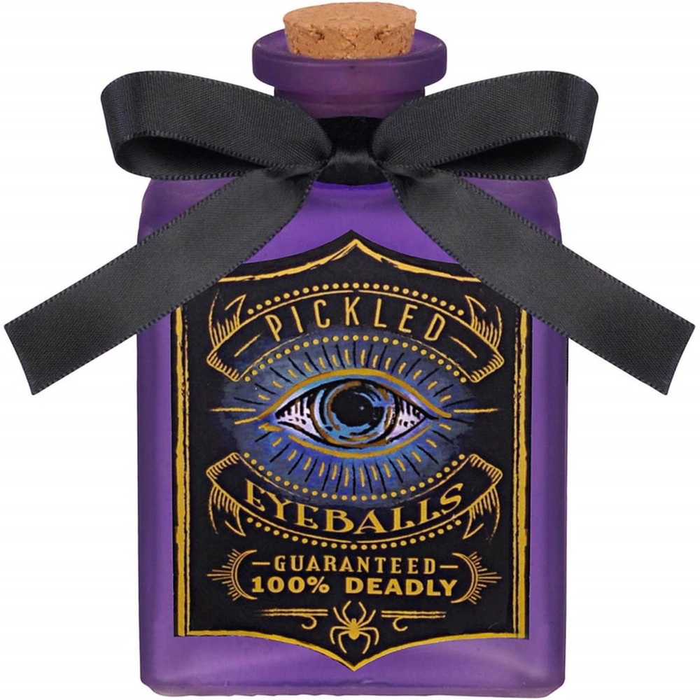 Spooks and Spells Glass Pickled Eyeballs Bottle
